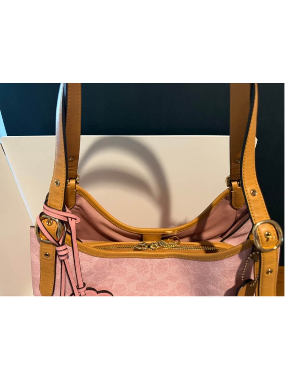 Coach Erin Shoulder Bag Authentic In Signature Canvas With Charms CEL13 NWOT - Picture 15 of 16